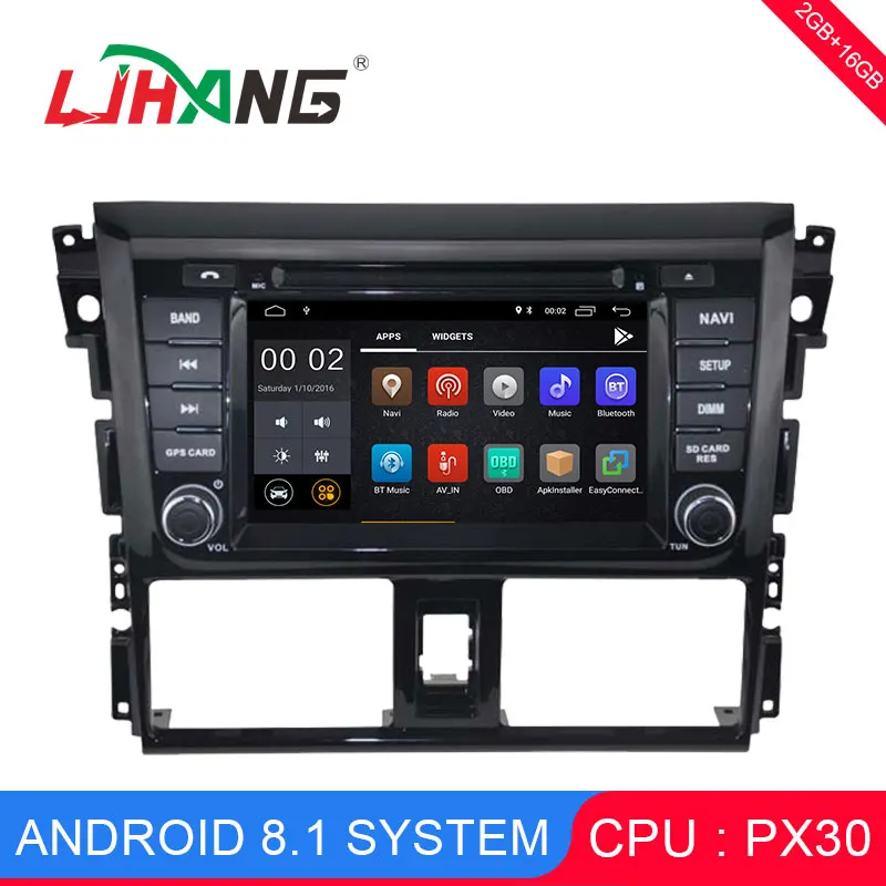 

LJHANG Android 8.1 Car DVD player FOR TOYOTA YARIS/VIOS 2014 Car Audio GPS Stereo Headunit Multimedia navigation Mirror-Link RDS
