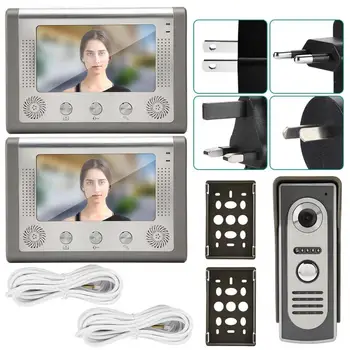 

Video Intercom 7inch LCD Video Door Phone Wired Intercom Doorbell Kit Home Entry System 1V2 801m12 videoportero