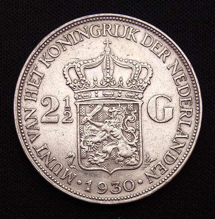 

37mm 2.5 Gulden 25g Hollland Netherlands Original Real Collection Silver Commemorative Coin