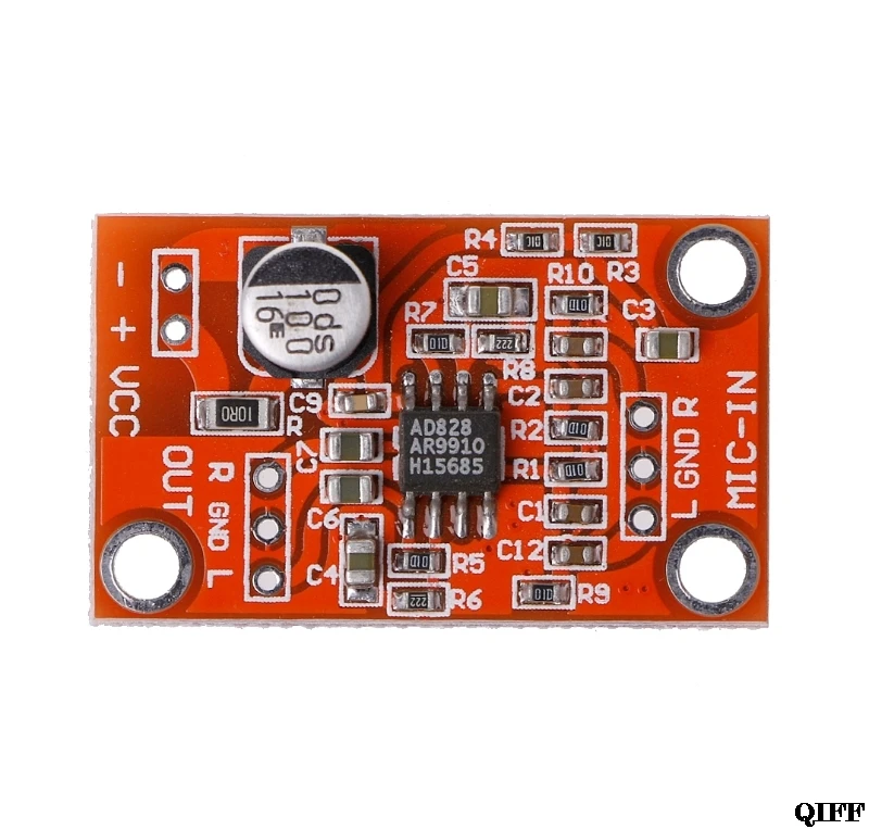 

Drop Ship&Wholesale AD828 Stereo Dynamic Microphone Preamplifier Board MIC Preamp Module DC 3.8V-15V APR28