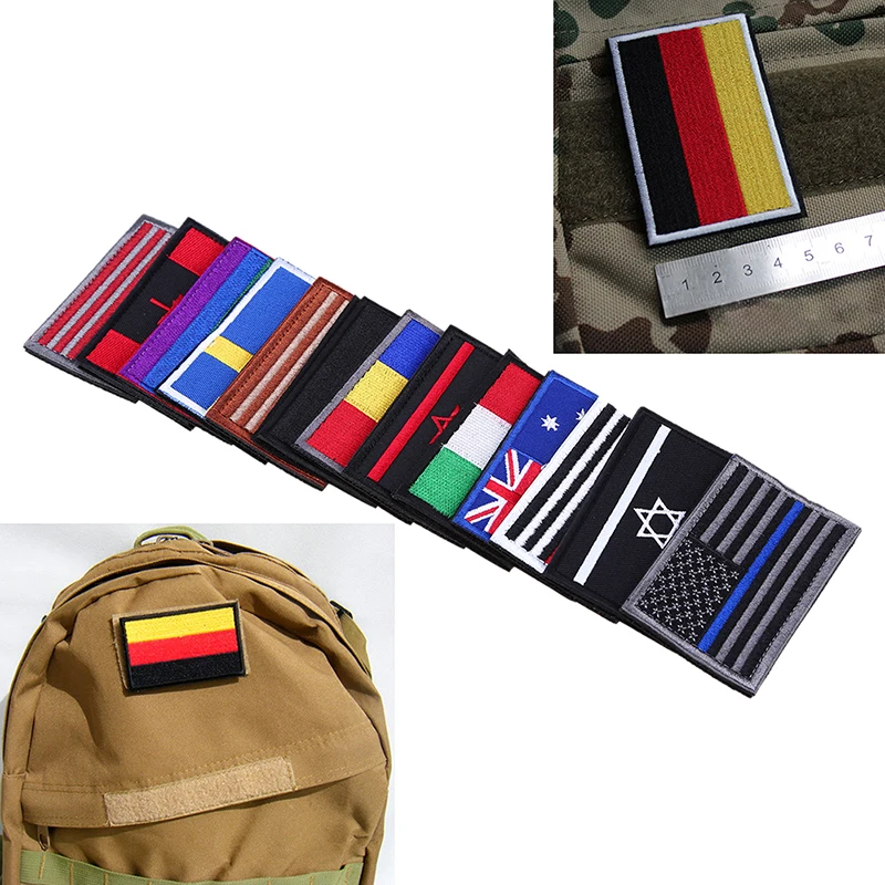 

DIY 8*5cm 3D Choice Countries Flag Emblem Stick-on Patch Sew Embroidered Trim Flag Patch Appliques