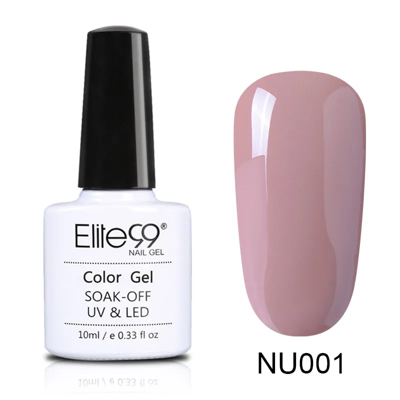 Elite99 10 мл телесный цвет серия лак для ногтей замачиваемый УФ светодиодный гель лак верхнее Базовое покрытие необходимое для дизайна ногтей Дизайн гель лак для ногтей - Цвет: NU001