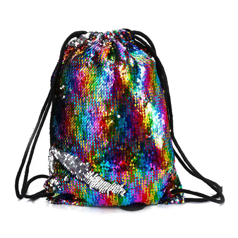 

Magic Reversible Sequin Backpack Fashion Glittering Dance Bag Storage Bags Drop Shipping Mermaid Drawstring Bag