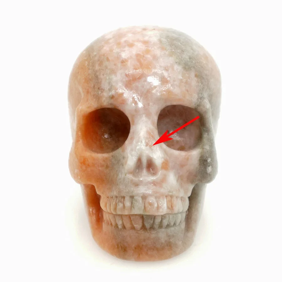 

3.23"SUNSET GLOW RED JASPER Handmade Carved Crystal Skull Crystal Realistic Crystal Healing Furnishing Articles Figurine TF07