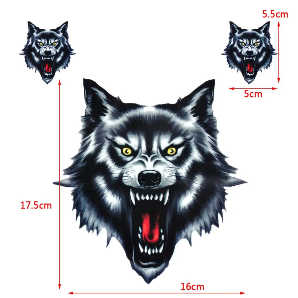 2021 New 3D Vinyl Wolf Head Decals Waterproof Funny Self Adhesive Sticker For Motorcycle 