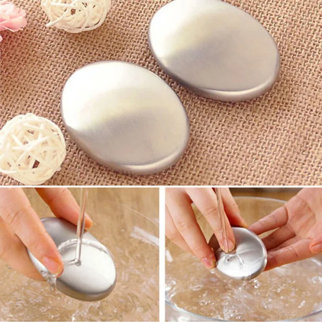 1PC/2PCS Durable Magic Soap Odor Remover Kitchen Bar Eliminating Odor Remover Stainless Steel Soap 2