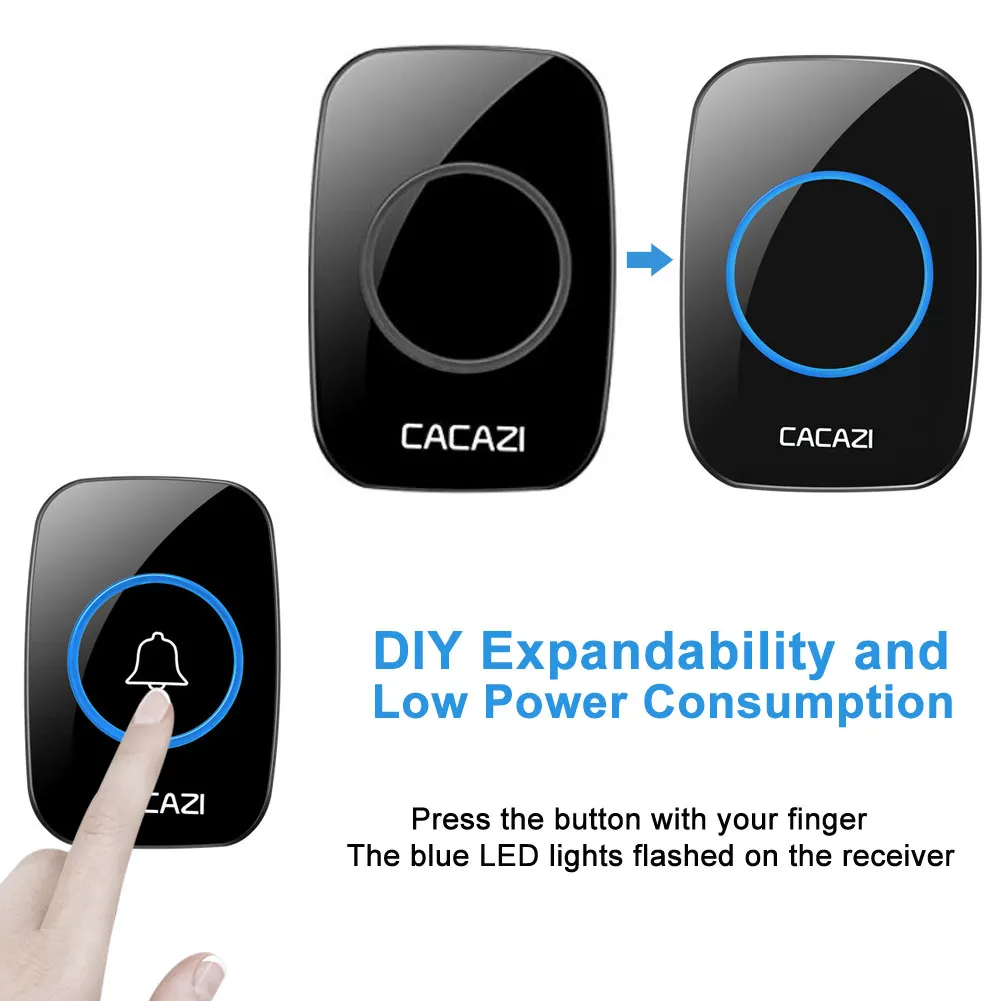 1pc Waterproof Home Wireless Doorbell Smart LED Light Calling Bell Remote Control Button Music Digital Door Bell US EU UK Plug 1pc Waterproof Home Wireless Doorbell Smart LED Light Calling Bell Remote Control Button Music Digital Door Bell US EU UK Plug