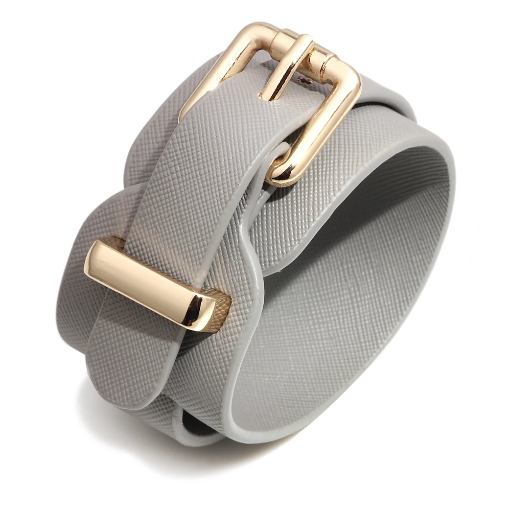 

Hot Sale leather Buckle Simple Women Bracelet PU Strap Adjustable Bangle Vintage Unisex Bracelet Jewelry Gift