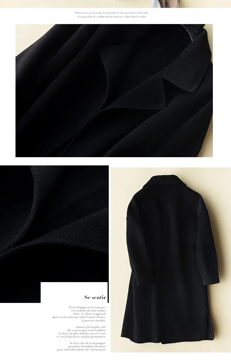 AYUNSUE, новая мода, зимняя куртка, женское кашемировое пальто, элегантное, тонкое, шерсть, пальто, женское, весна, casaco feminino FG8239