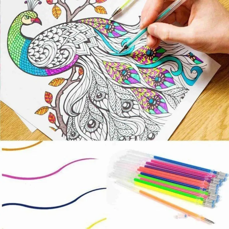 

Sewing Tools 24Pcs/48Pcs Colors Gel Pencils Multi Colored Core Bag Set Paintings Colored Gel Ink Pen Refills
