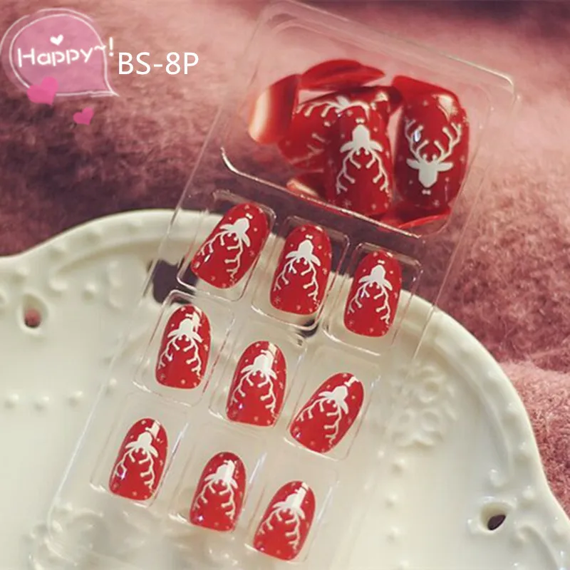 

Merry Christmas High-end clearance The deer festival nail The finished fake nails