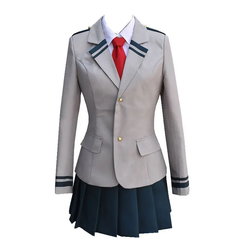 Мой герой Academy OCHACO URARAKA Midoriya Izuku Косплей Костюм Boku no Academy AsuiTsuyu yaojorozu Momo школьная форма парик