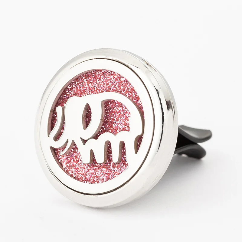 

Stainless steel Elephant 30mm car air freshener perfume essential oil diffuser randomly sent 2 pcs of oil pad as a gift FJ010
