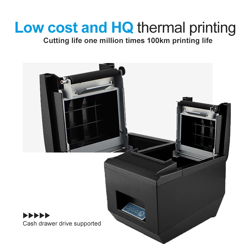 

High quality 80mm thermal receipt bill printers Kitchen Restaurant POS printer With automatic cutter function with 300mm/s