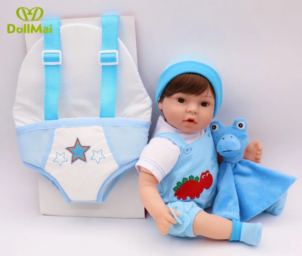 Детская переноска reborn toy dolls 17 "40 см мягкий силиконовый винил для новорожденных, для девочек и мальчиков куклы Bebe bonucas возрождённая игрушка