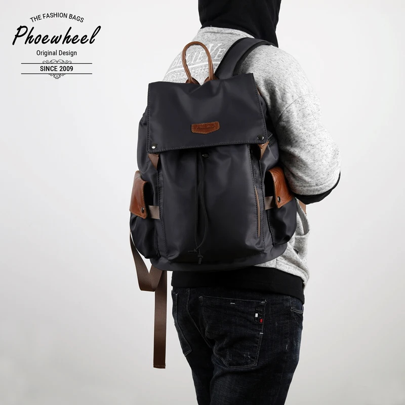 

Oxford Leather Double Shoulder Bag Men Fashion Leisure Travel Bags Large-capacity Computer Backpack Student Bags