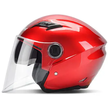 Andes мотоциклетный шлем унисекс скутер шлем защита от ветра, УФ излучения флип 2 козырька мотокросса шлем Casco Moto для лета - Цвет: Red 1