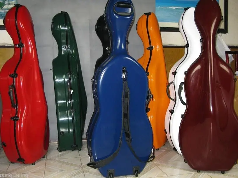 

Beautiful 4/4 Blue fiberglass cello hard case with wheells #6698