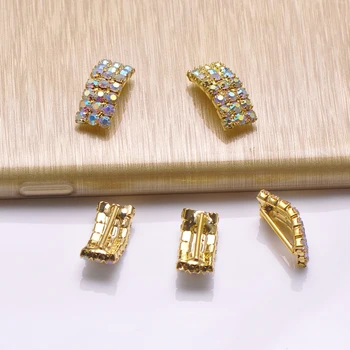 

(M0415) 15mm inner bar rhinestone ribbon slider for wedding,outer size:21mmx9mm, with AB crystals