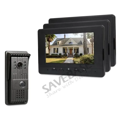 

HOMSECUR 7inch Video Door Entry Phone Call System with One Button Unlock for House/ Flat XC003+XM707-B