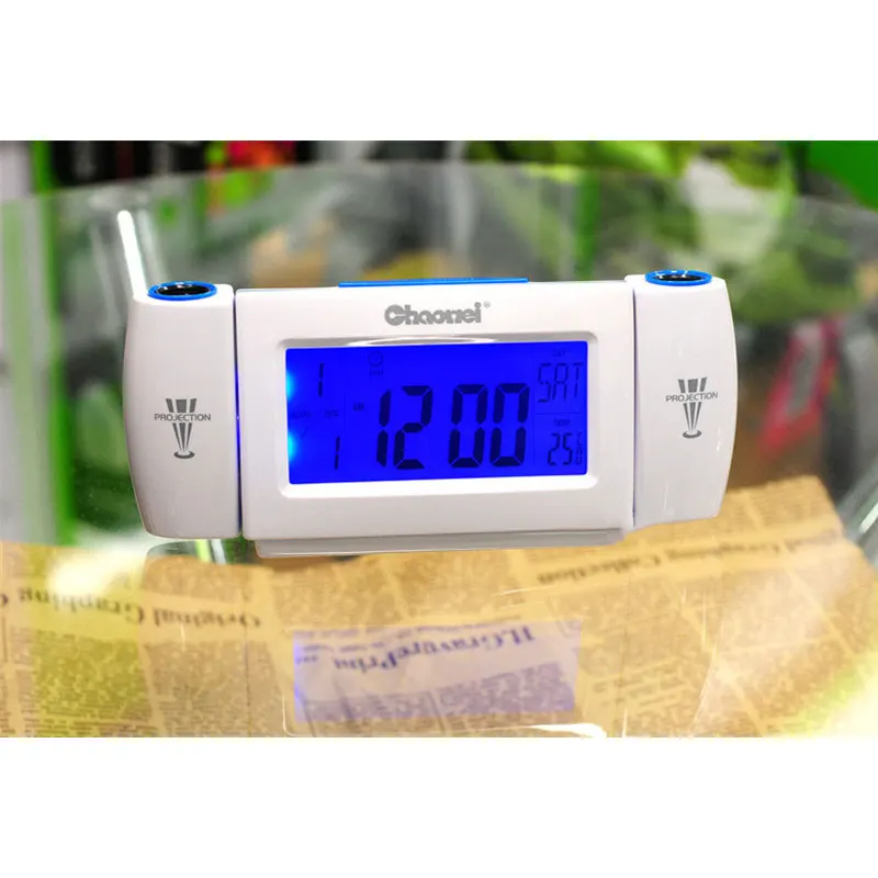 

LCD Dual Projection Voice Controlled Snooze Dual Projection Clock Digital Alarm Clock Clapping Voice Controlled Alarm Clocks