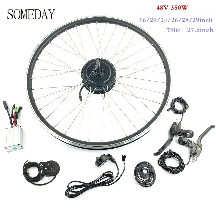 

SOMEDAY 48V350W electric bicycle conversion kit 16 20 24 26 27.5 28 700C 29 rear rotate wheel hub motor with spoke and rim