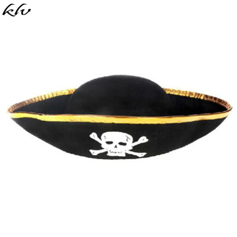 

KLV Tri Corner Pirate Hat - Three Cornered Buccaneer Costume Accessory Hat
