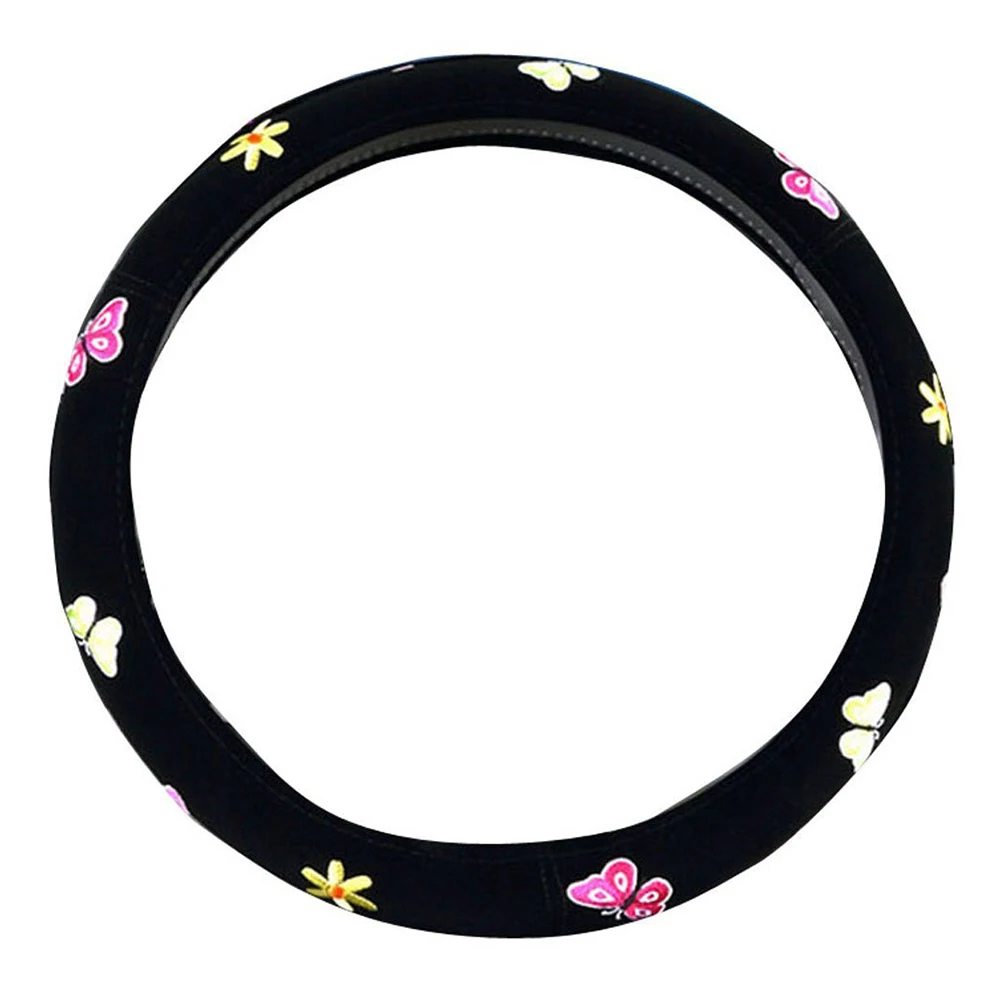 

Automotive Women Embroidery Cute Car Steering Wheel Cover (Butterfly)