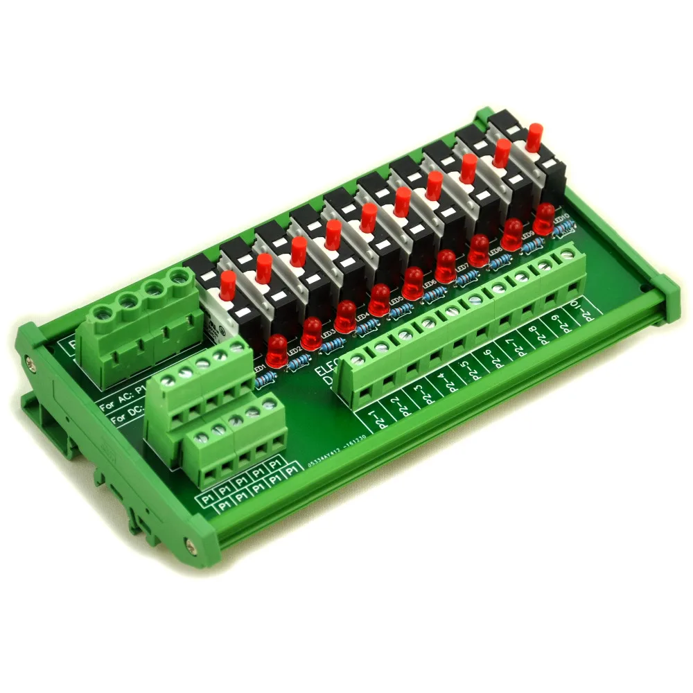 

DIN Rail Mount 10 Position Thermal Circuit Breaker Power Distribution Module.