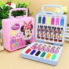 12 цветов/Набор детских игрушек для рисования Микки из мультфильма Акварельная ручка с печатью набор пластиковых коробок Детские рисовальные товары для рукоделия