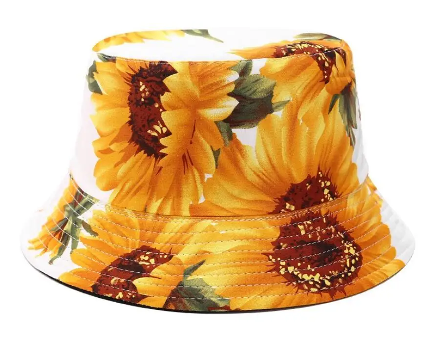 Двусторонняя Панама с подсолнухом для женщин, женская шляпа рыбака для девушек, Панама, шляпа Боба, летняя шляпа от солнца - Цвет: white