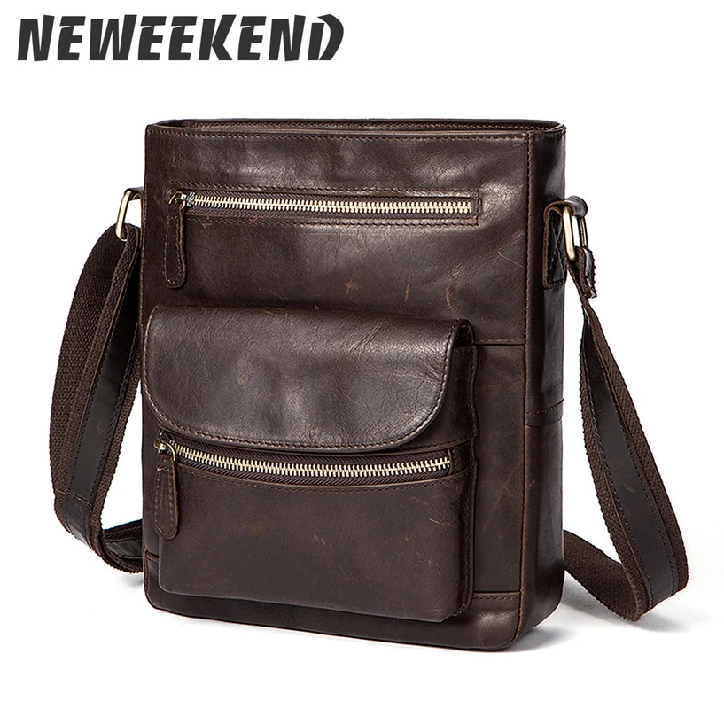 

Men's Genuine Leather Cowhide Crossbody Shoulder Sling Handbag Messenger Bag Portfolio For Man MR7118