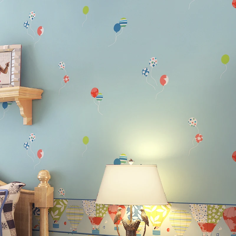 

NEW Kids Wallpapers Cute Cartoon Balloons Five Horns Waist fairy Warm Pink Girl Boys Bedroom Healthy Eco Nonwovens Wall papers
