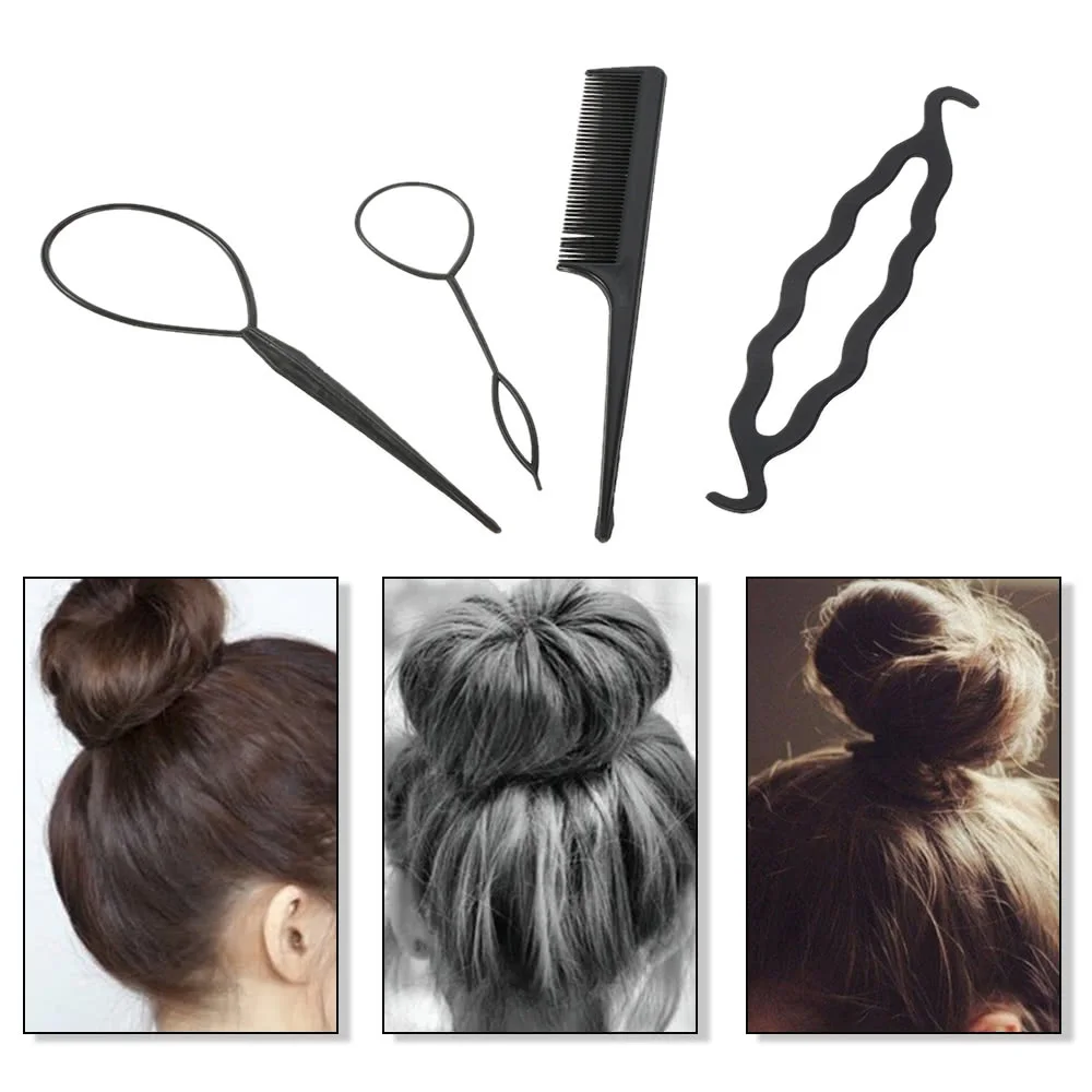 4pcs Hair Twist Styling Clip Stick Pin Bun Braid Maker Hair