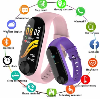 

Fitness Tracker Wristband Heart Rate Monitor Smart Bracelet Smartbracelet Blood Pressure With Pedometer Bracelet PK Mi Band 3