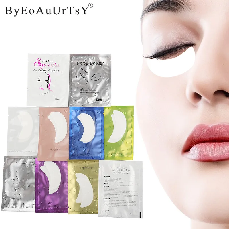 

100 Pairs/Lot Patches for Eyelash Extension Under Eye Pads Paper Patches Pink Lint free Stickers for False Eyelashes