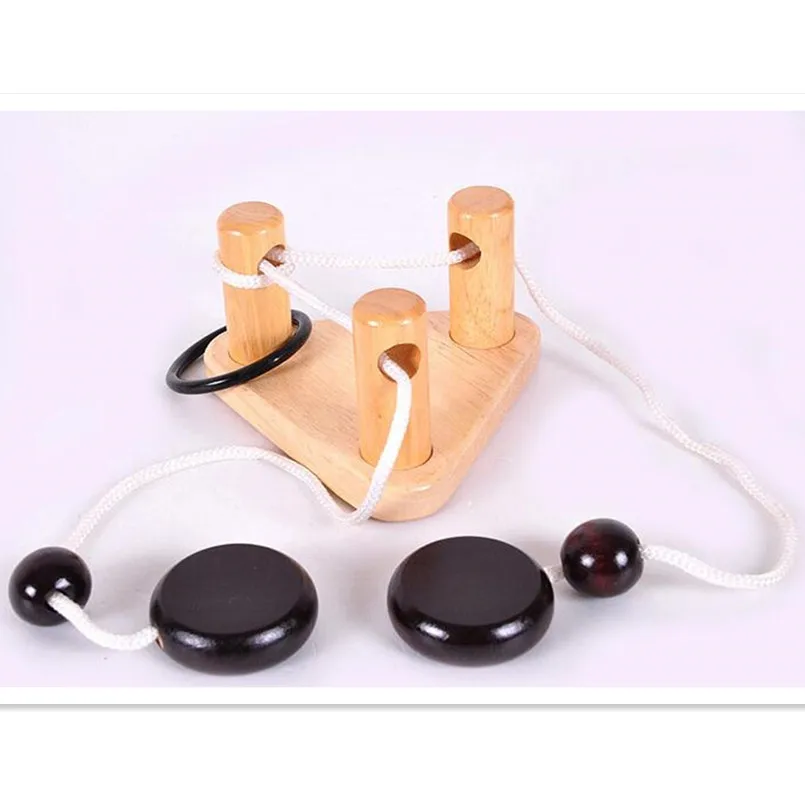 

Creative 3D Wooden String Rope Puzzles IQ Brain Teaser Game Educational Toys for Adults Children Gifts