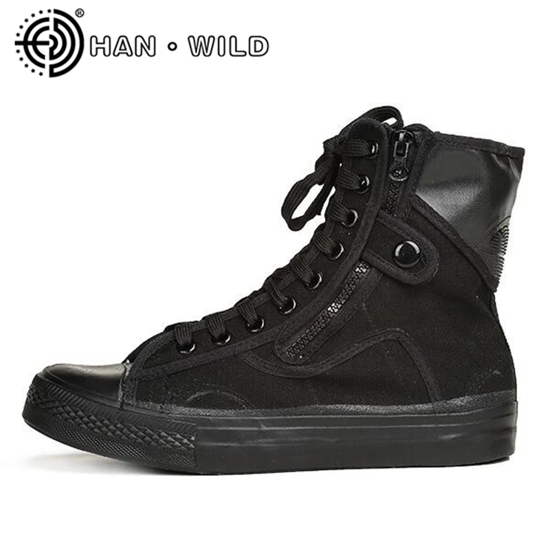 black canvas boots mens