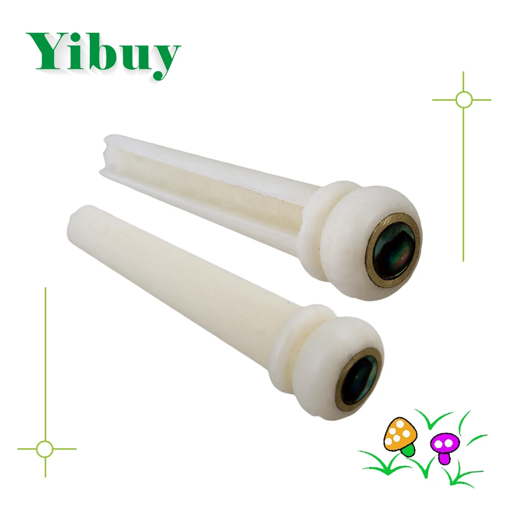 Yibuy 6 акустическая гитара кость мост-Пен Вт/ ушка точка & Латунь круг юбка Yibuy 6 акустическая гитара кость мост-Пен Вт/ ушка точка & Латунь круг юбка