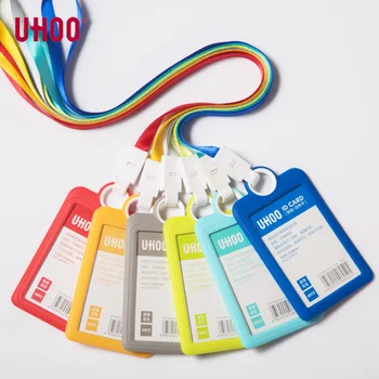 

UHOO New Silicone Card Holder Waterproof Dustproof Durable Name Badge Holders Name Tag Office Stationery Id Badge Holder