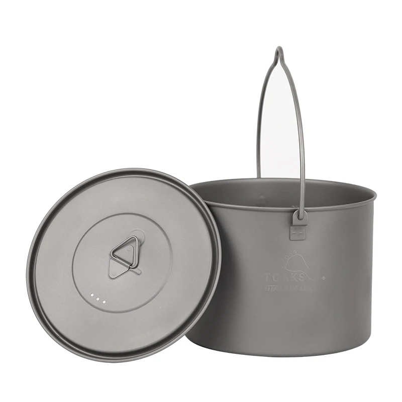 TOAKS de titanio puro Pot Camping ollas de cocina Picnic colgar olla ultraligero de titanio olla con la fianza de POT-1300-BH