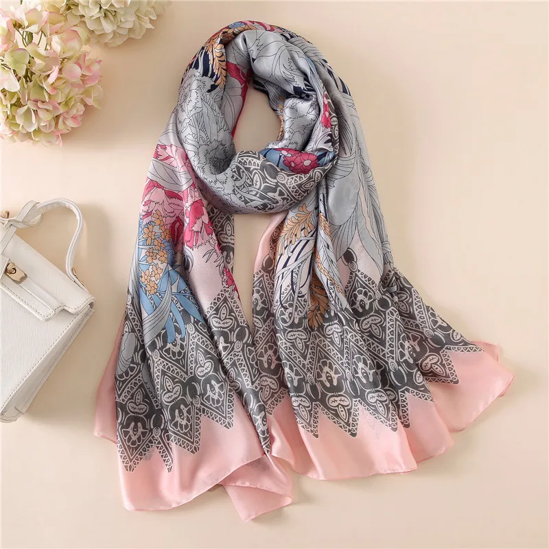 2018 luxury brand Designer scarves Beach Shawl Echarpe Print Wrap Plus Size female beach stole