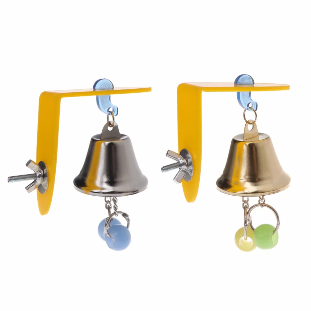 

Bird Toys Parrot Bell Hanging Cage Colorful Squeaky Sound Parakeet Random Color