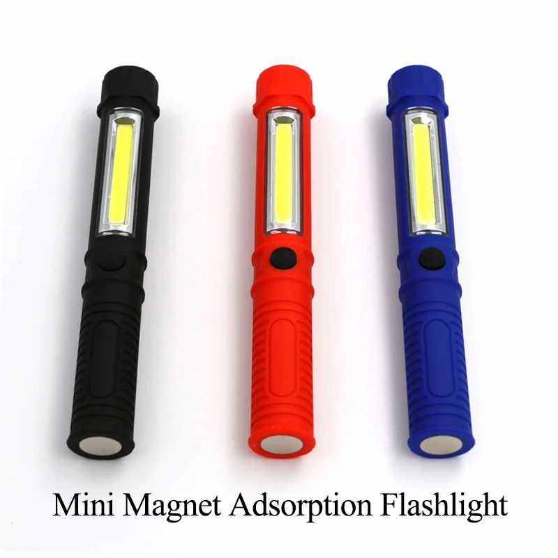 Portable Mini Maintenance flashlight Magnet adsorption COB LED Multifunction Working Inspection Light Penlight Lamp AAA battery (3)