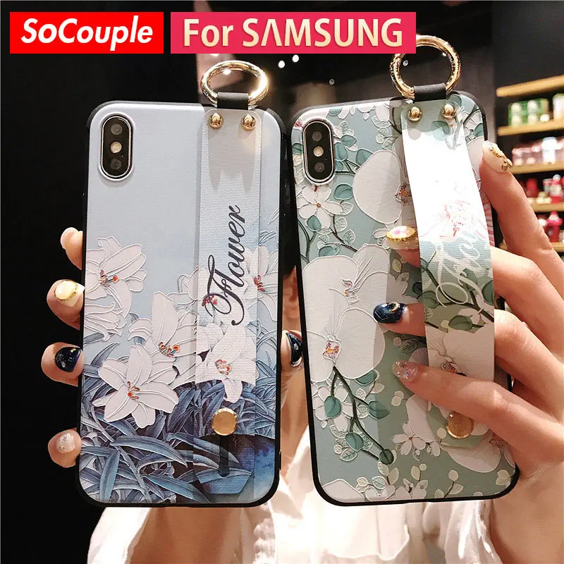 SoCouple держатель чехол для телефона для samsung Galaxy A20 A30 A10 A40 A50 A60 A70 S9 S8 S10 Plus Note 8 9 S10e A750 ремешок чехол из термопластичного полиуретана