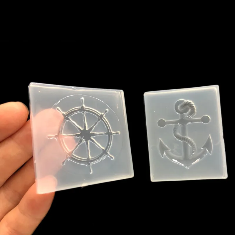 Transparent Silicone Mould Resin Decorative Craft DIY Anchor rudder shpe Type epoxy resin molds for jewelry | Украшения и