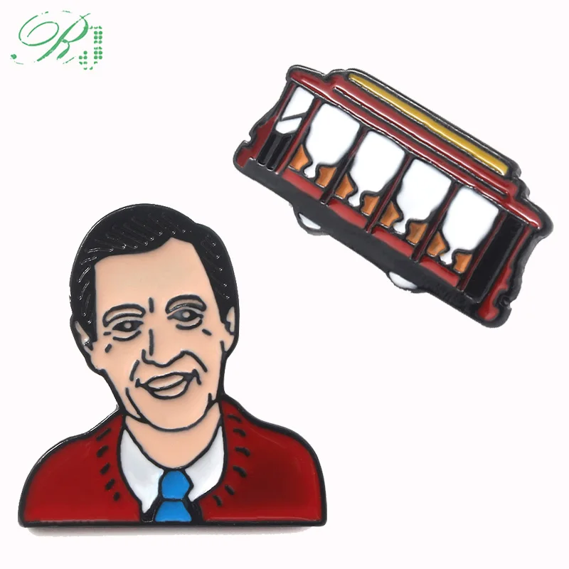 

RJ Rogers And Trolley Brooches Nikola Tesla Enamel Pin Einstein's Death Formula Badge For Men Fans Collectibles Jewelry Gift