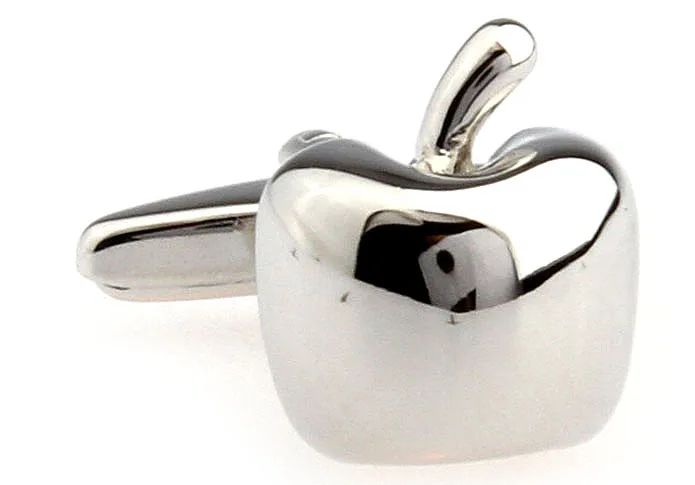 Lepton Copper Silver color simple Design cuff links custom 1 pair apple style man cufflink for gift Promotion Free Shipping | Украшения и