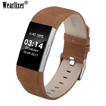 

Wearlizer Leather Smart Watch Strap for Fitbit Charge 2 Replacement Wristband Strap for Fitbit Charge 2 Band Smart Accessorie