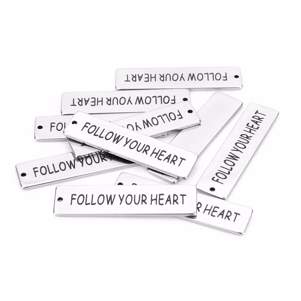 5 шт. подвески из нержавеющей стали follow your heart вырезание букв подвеска для чокера